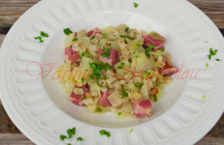 Kroupové mámení s hlávkovým zelím (recept ze staré Šumavy)