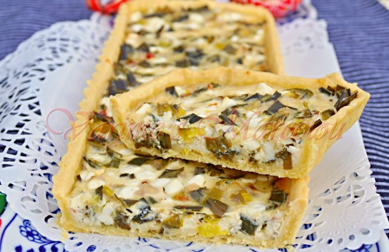 Quiche s pórkem a čerstvým sýrem