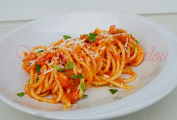 Pasta all´amatriciana.